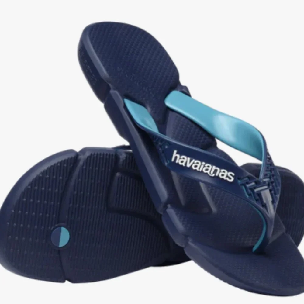 NWT HAVAIANAS POWER 2.0 MEN'S BLUE BEACH FLIP FLOPS SANDALS Size 11-12